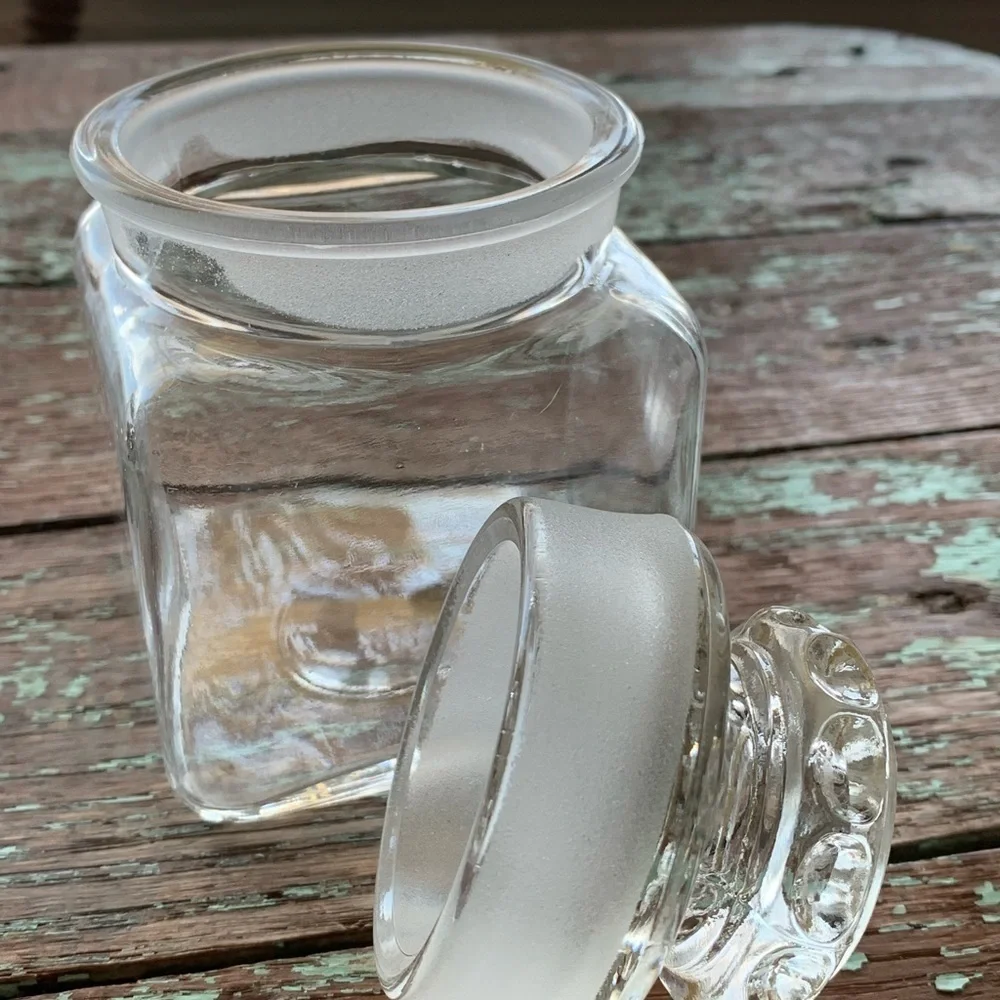 Bathroom Storage Jar Kitchen Food Container Vintage Ground Lid Candy